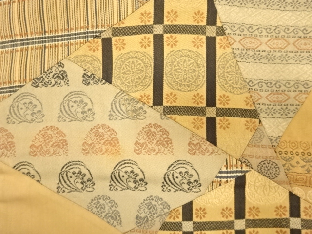 JAPANESE KIMONO / ANTIQUE NAGOYA OBI / SILK / KIRIBAME / FLOWER